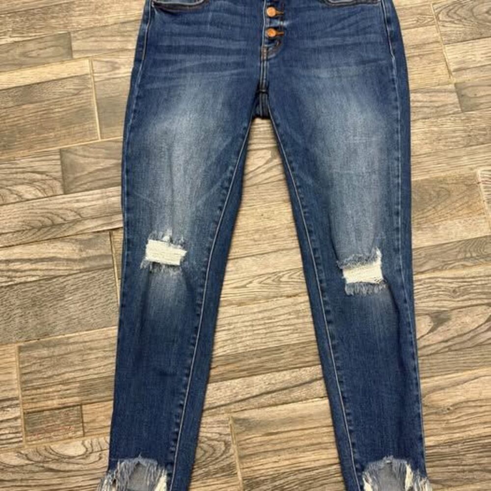 Kancan Womens Signature buttonfly distressed jeans - size 30